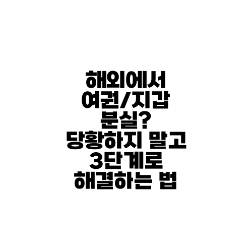 해외에서 여권/지갑 분실? 당황하지 말고 3단계로 해결하는 법
