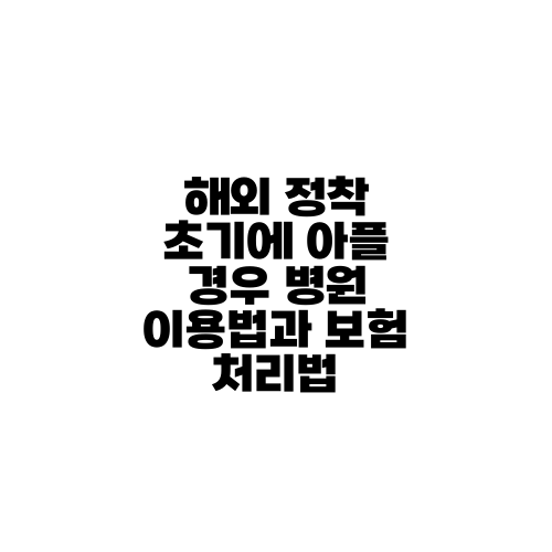 해외 정착 초기에 아플 경우 병원 이용법과 보험 처리법